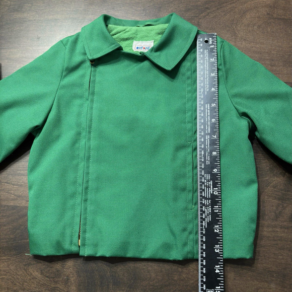 Vtg 60s Child Toddler Green Jacket Hat And Romper Outfit Set Boys By Oxford 3T? - Picture 15 of 16